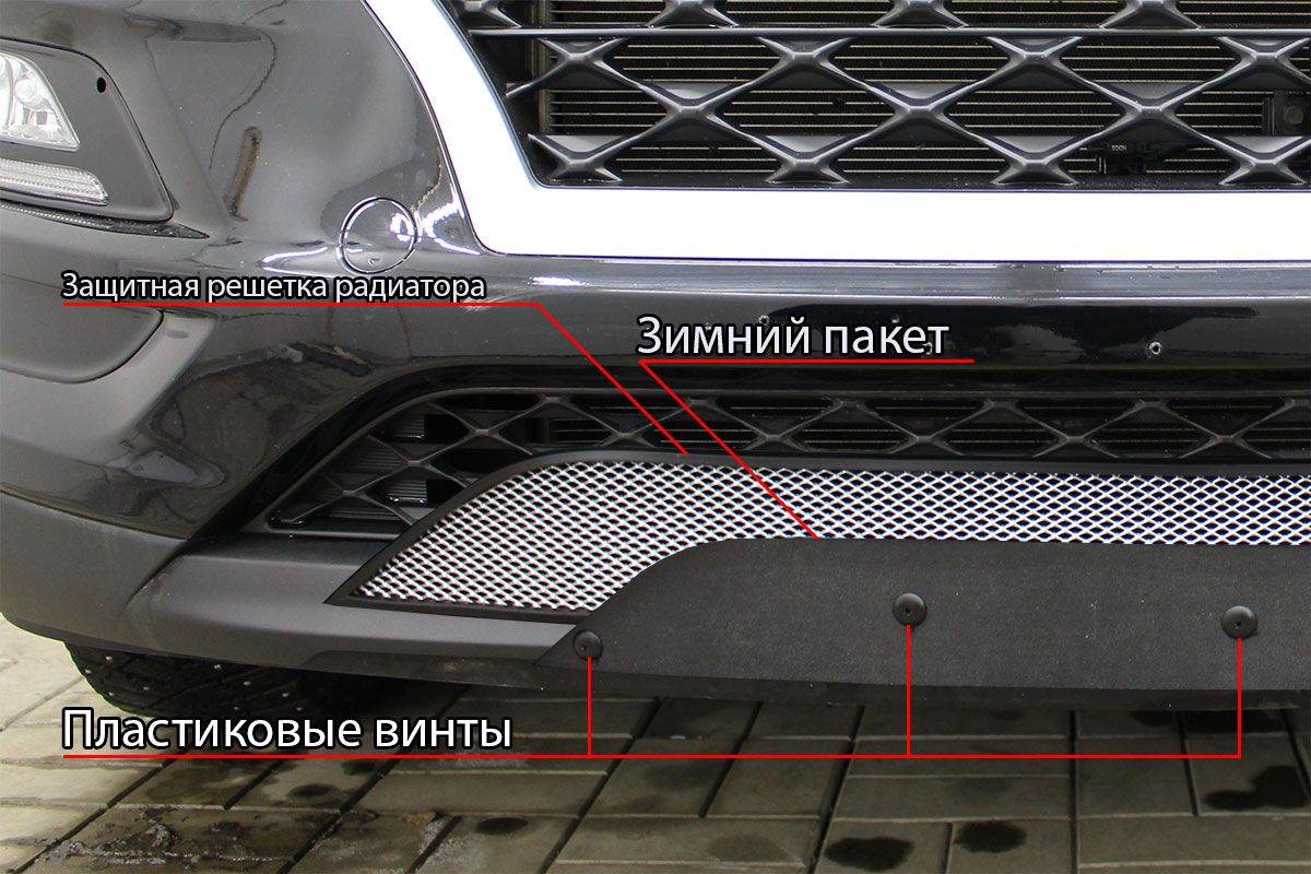 Зимняя заглушка радиатора к съемной сетке низ (2 части) для LADA (ВАЗ) Largus I Рестайлинг