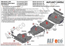 Защита радиатора, картера, КПП и РК (4 части) для Fiat Fullback I